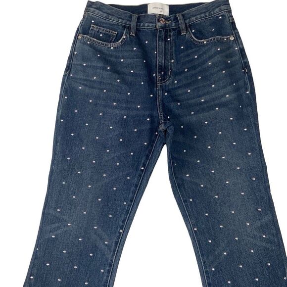 Current/Elliott Cropped Slim High Rise Studded Jeans Women’s Size 28 - Picture 3 of 12